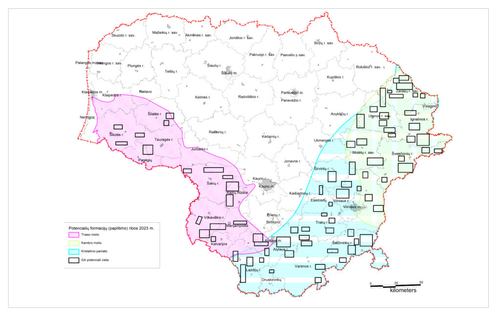 Savivaldybių žemėlapis su pažymėtomis savivaldybėmis.