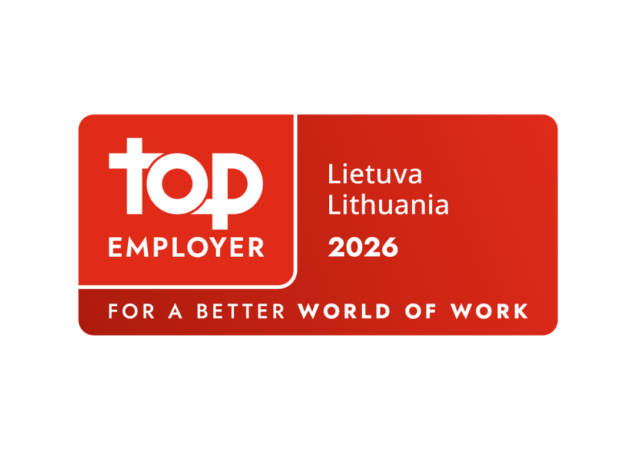 Raudonas TOP emplyer ženkliukas